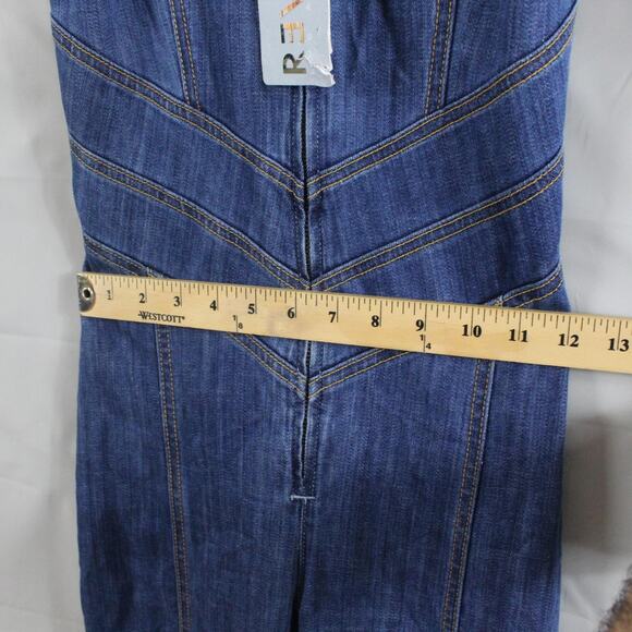 Revice Jumpsuit Womens Extra Small Hollywood Heartthrob Flare Denim Blue Retro - Picture 12 of 16